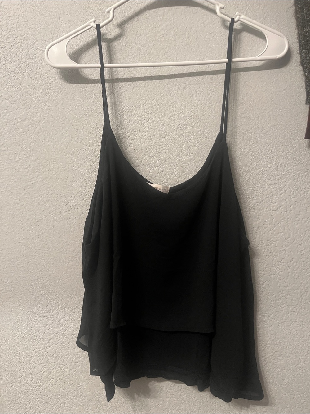 3X | Ambiance Black Layered Spaghetti Strap Crop Top
